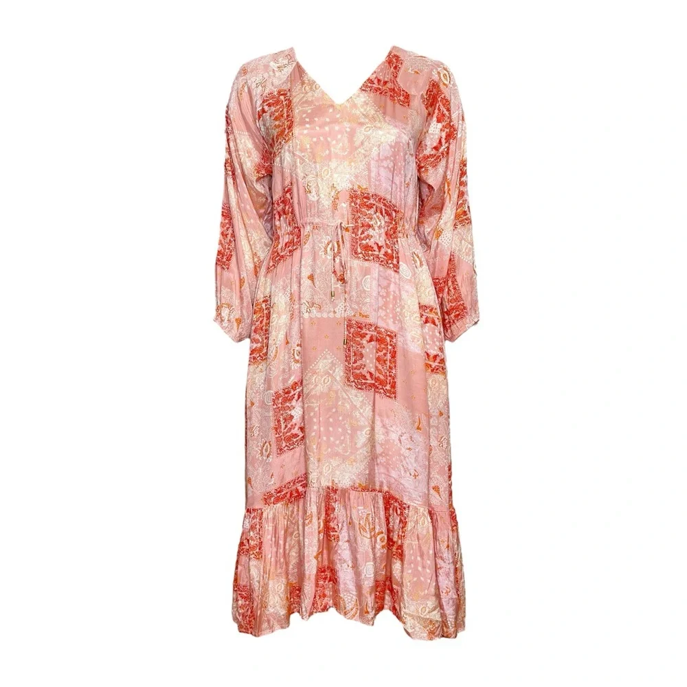 ROLLER RABBIT Maisie Patchwork Olaya Maxi Dress, Pink, XL - Picture 4 of 11